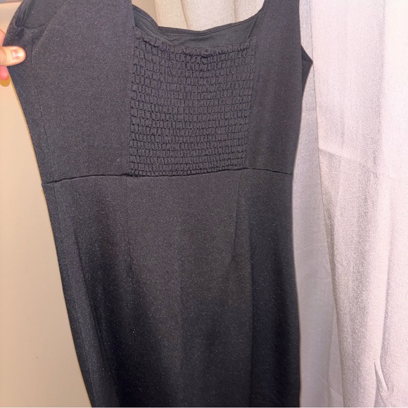 Anthropologie Ariana Square Neck Asymmetrical Ruffle Hem Dress - Picture 5 of 9